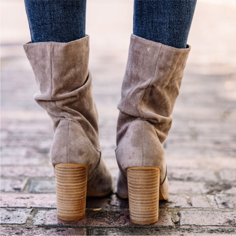 Oasis Society Beige Women's Heeled Boots - Picture 3 of 14